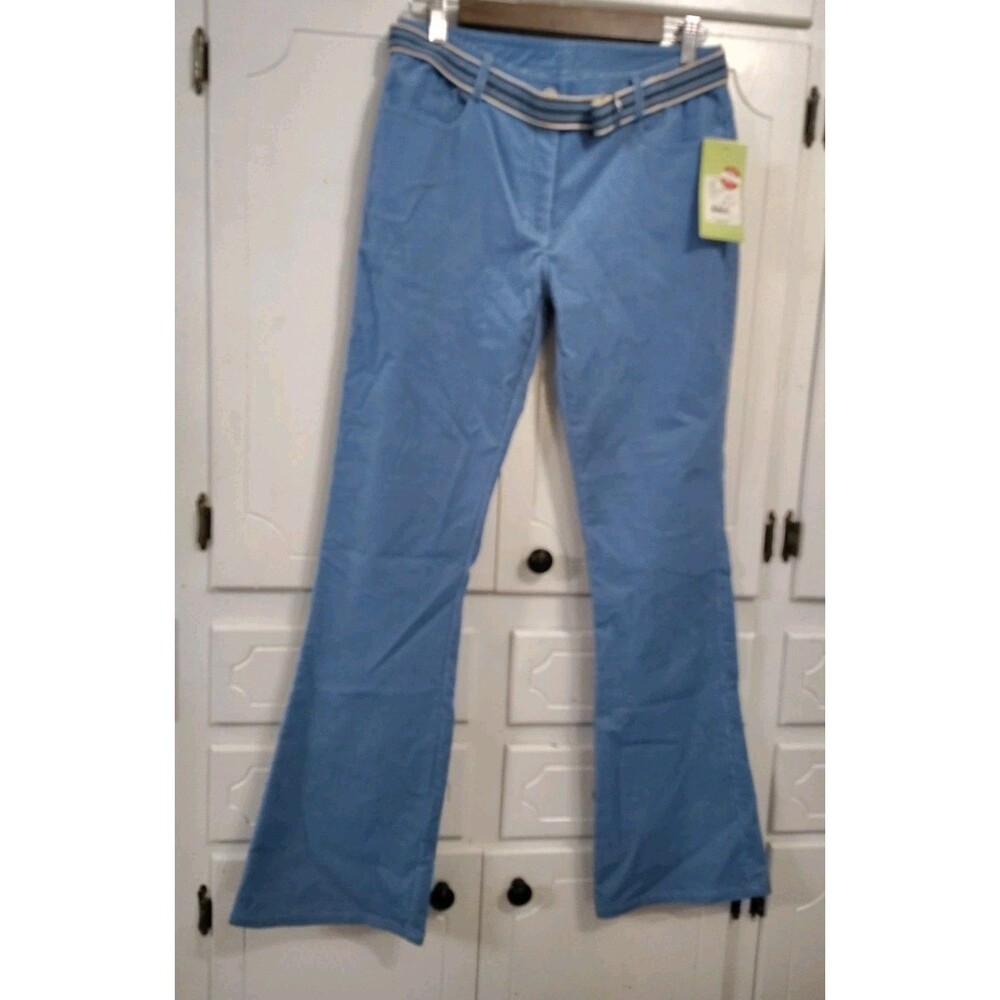 Lilly Pulitzer Faye Corduroy Flared Leg Pants in Blue Belted Size 8 New